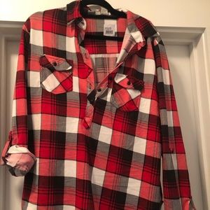 New with tags red multicolor plaid shirt